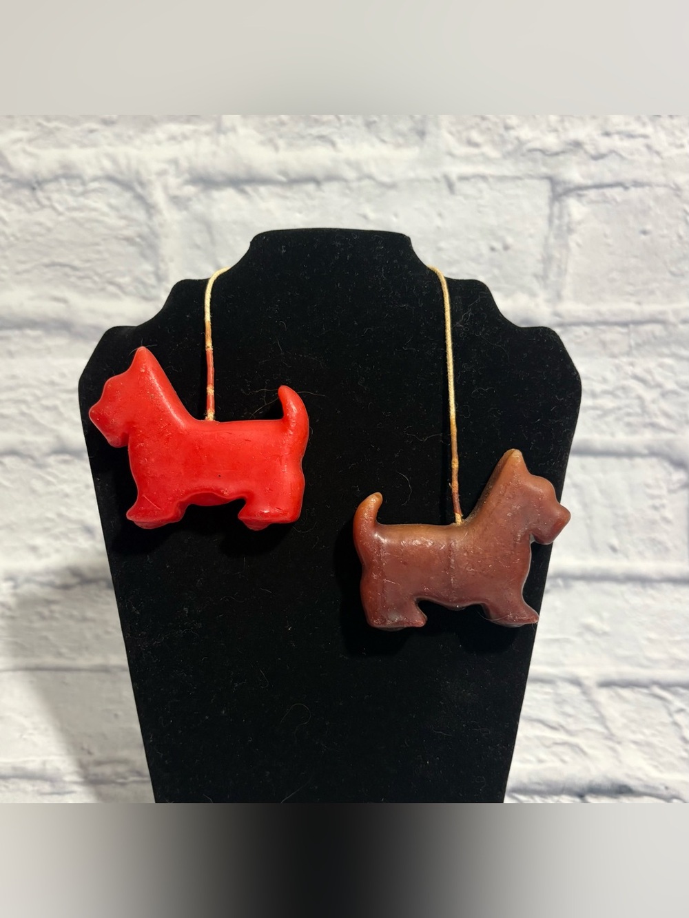 Vintage joined-wick Scottish Terrier unscented wax candles